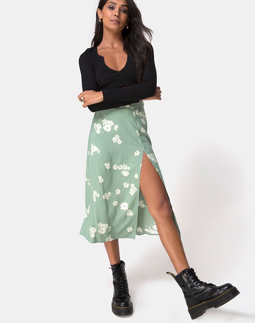 Motel rocks 2025 green midi skirt