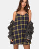 Image of Sanna Slip Dress in Plaid Brown Yellow Check