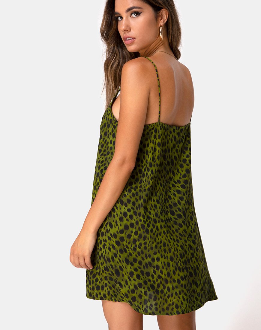 Cheetah spaghetti strap dress best sale