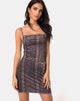 Image of Selah Bodycon Dress in Velvet Brown Snake