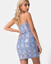 Image of Seleh Bodycon Dress in 90s Check with Clear Sequin