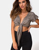 Image of Shae Crop Top in Satin Rose Silver Grey