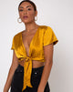 Image of Shaera Crop Top in Satin Turmeric