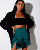 Image of Shenka Mini Skirt in Satin Forest Green