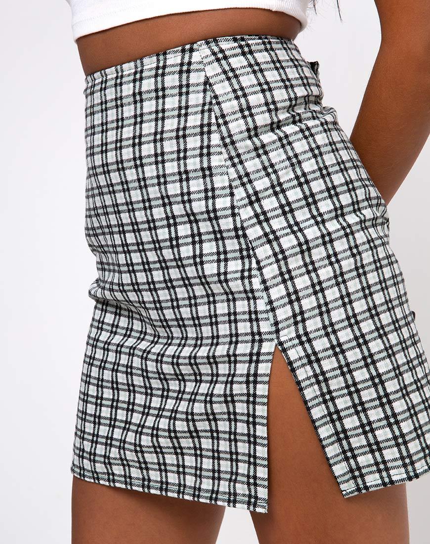 Image of Sheny Mini Skirt in Brandy Check Foam
