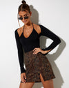 Image of Sheny Mini Skirt in Dark Boa Brown
