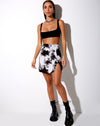 Image of Sheny Mini Skirt in Mono Tie Dye Black and White