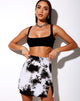 Image of Sheny Mini Skirt in Mono Tie Dye Black and White