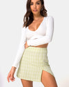 Image of Sheny Mini Skirt in Sage Check