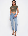 Image of Shim Cutout Crop Top in Khaki