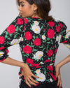 Image of Shon Wrap Top in Polka Rose Black