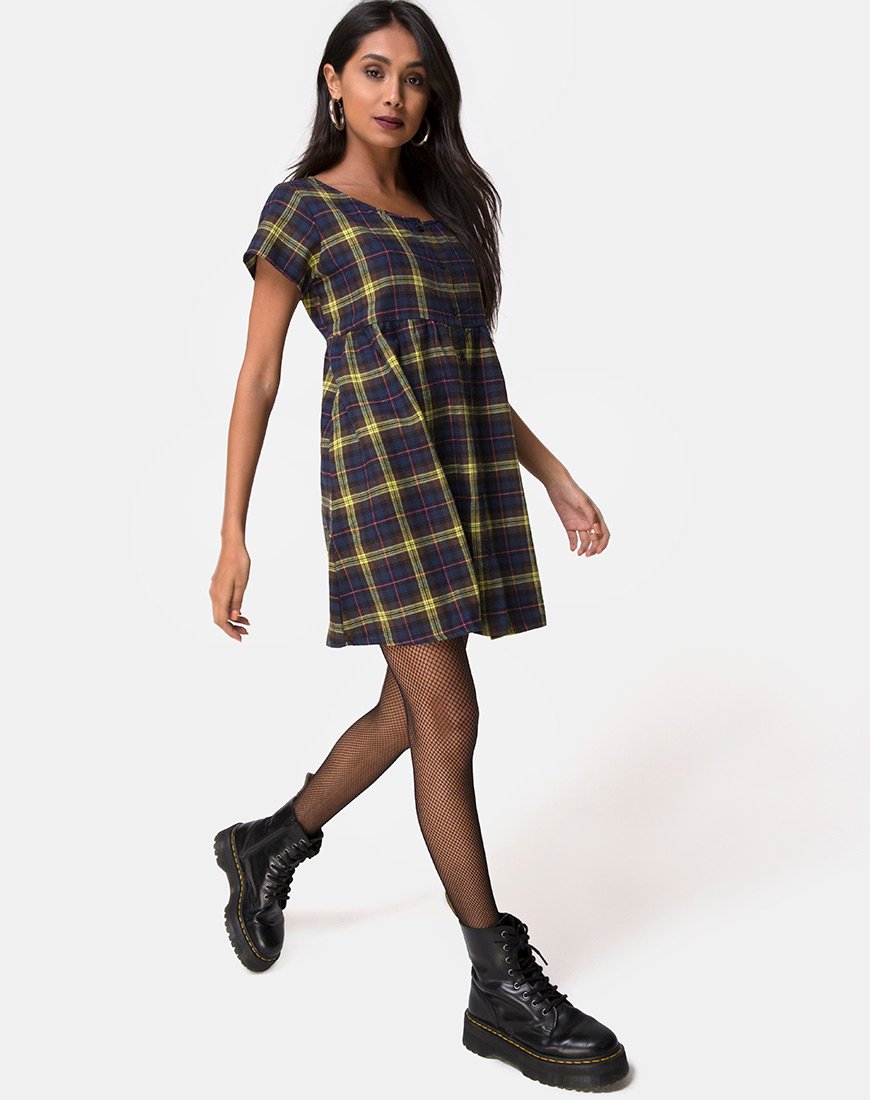 Black and yellow plaid dress best sale