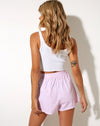 Image of Lala Short in Vertical Stripe Pink and White