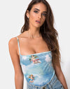 Image of Sol Bodice in Angel Velvet Blue