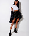 Image of Somery Mini Skirt in Black and Gold Rose Stamp
