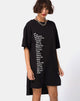 Image of Step Hem Art Expression Oversized T-Shirt Dress
