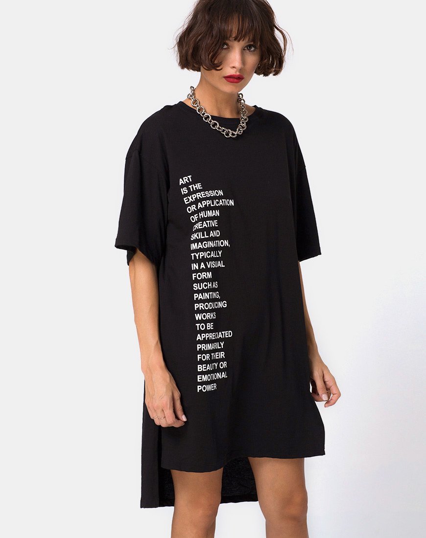 Step Hem 'Art Expression' Oversized T-Shirt Dress motelrocks-com-eur Step Hem 'Art Expression' Oversized T-Shirt Dress motelrocks-com-eur