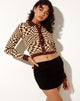 Image of Suho Cardi in Knit Square Flag Coffee Quartz
