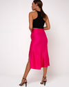 Image of Tindra Midi Skirt in Satin Zebra Fuchsia