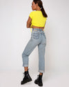 Image of Tiner Crop Top in Rib Sunny Yellow