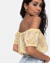 Image of Eva Crop Top in Pastel Lace Lemon