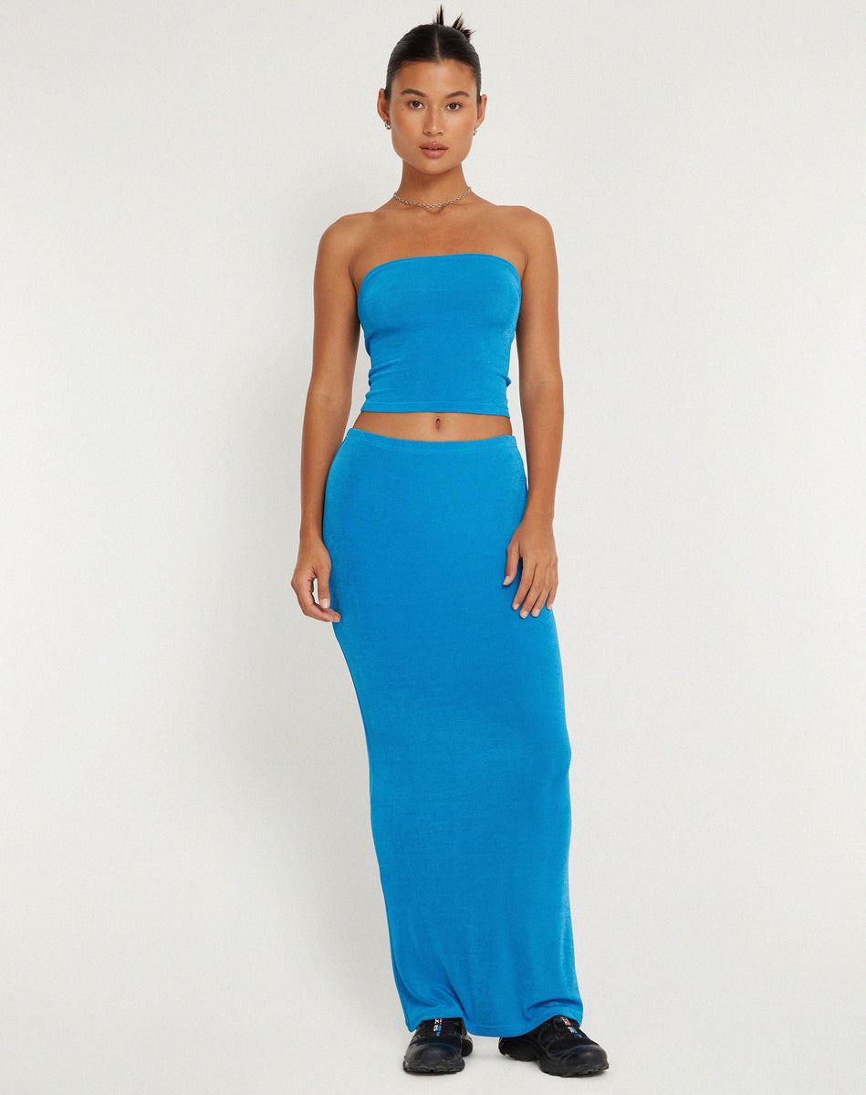Marie Midi Skirt - Electric Blue
