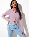Image of Tuzip Cardi in Knit Dusty Lilac