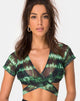 Image of Valiza Crop Top in Turquoise Mesh