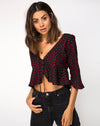 Image of Vinequa Top in Mini Diana Dot Black and Red