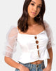 Image of Viquela Crop Top in Organza Cream