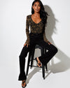 Image of Wesley Top in Black Mesh Tan Dragon Flock