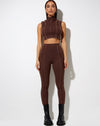 Image of Xario Legging in Deep Mahogany with Lighter Brown Stitch