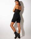 Image of Yecal Sheer Bodice in Horizontal Zebra Flock Black