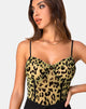 Image of Yecal Bodice in Lime Mesh with Black Animal Flocking