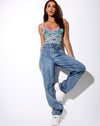 Image of Yenika Crop Top in Lilac Rose Khaki with Lace