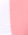 Image of Zena Bodycon Dress in Pale Pink with White Stripe