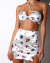 Image of Zida Mini Skirt in Cream Butterfly