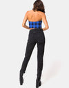 Image of Zipshi Cropped Top in Tartan Blue
