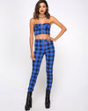 Image of Zipshi Cropped Top in Tartan Blue