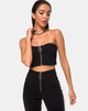 Image of Zipshi Crop Top in Black