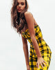 Image of Zipshi Crop Top in Winter Plaid Yellow