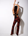 Image of Zoven Flare Trouser in Tonal Dragon Orange