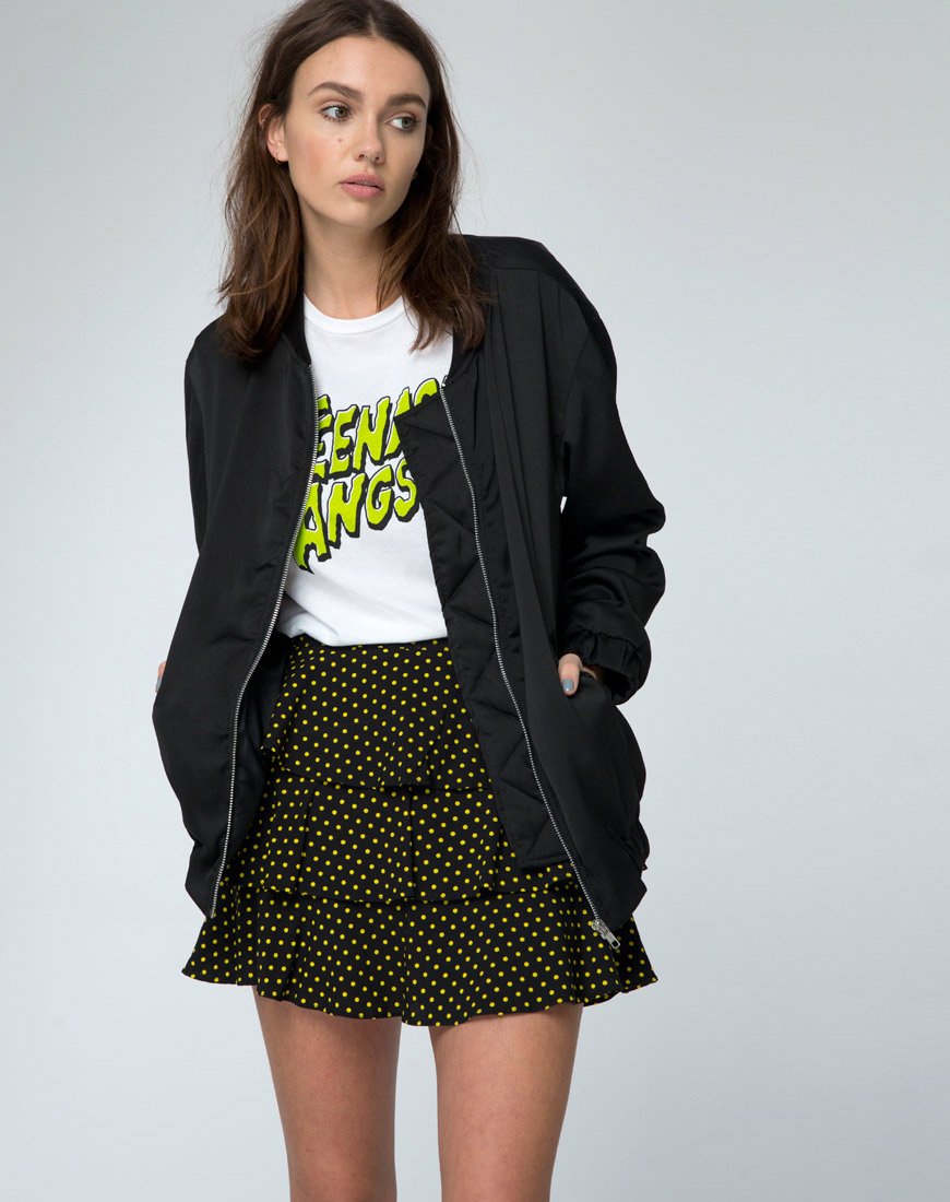 Image of Casseyette Skirt in Yellow and Black Polka Dot