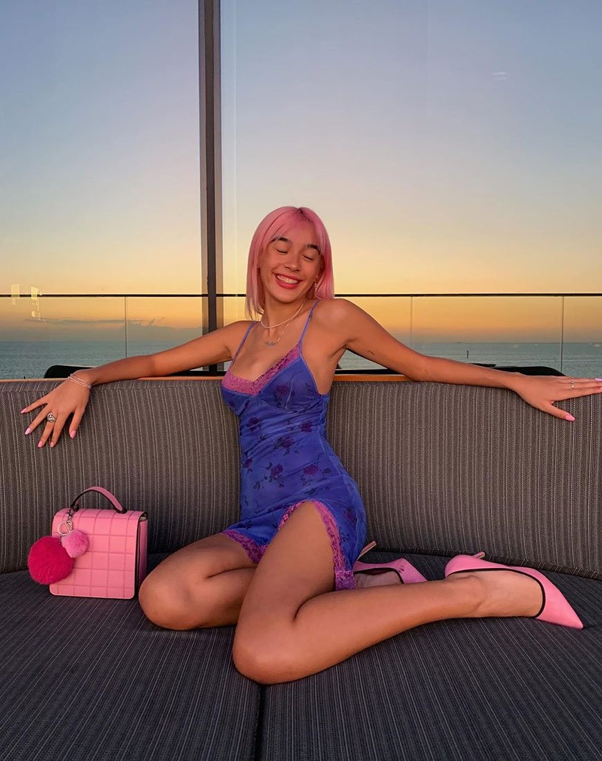 Image of Coti Dress in Lilac Rose with Lilac Lace