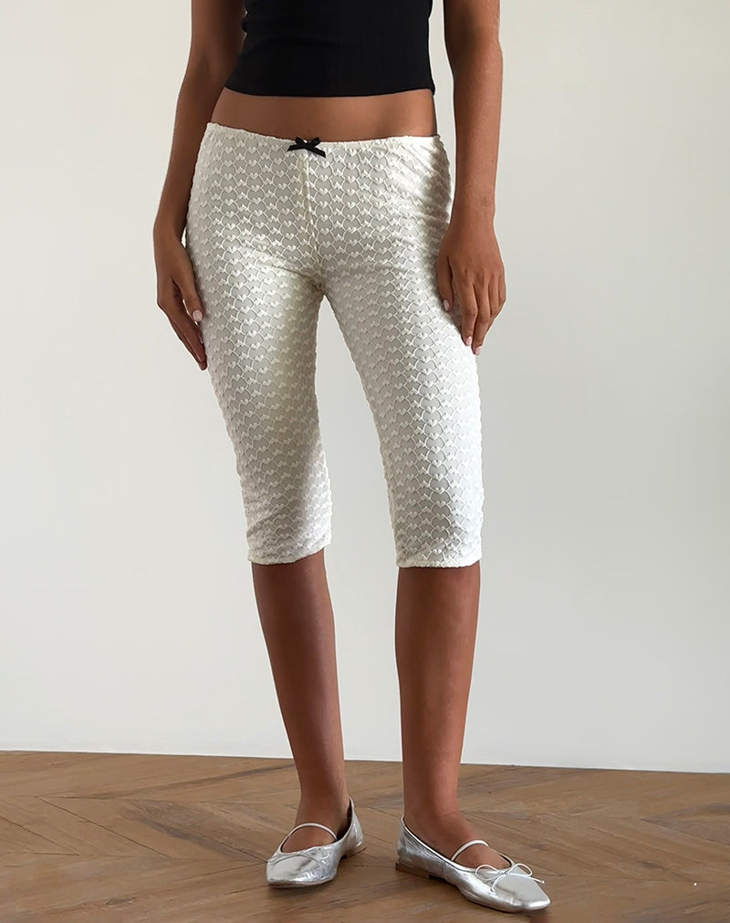 Asih Capri Trouser in Ivory Heart Lace