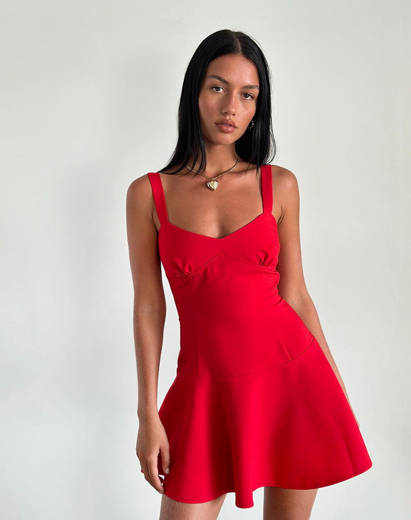 Audra Mini Dress in Red