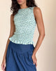 image of Birita Shirred Top in Pretty Petal Green