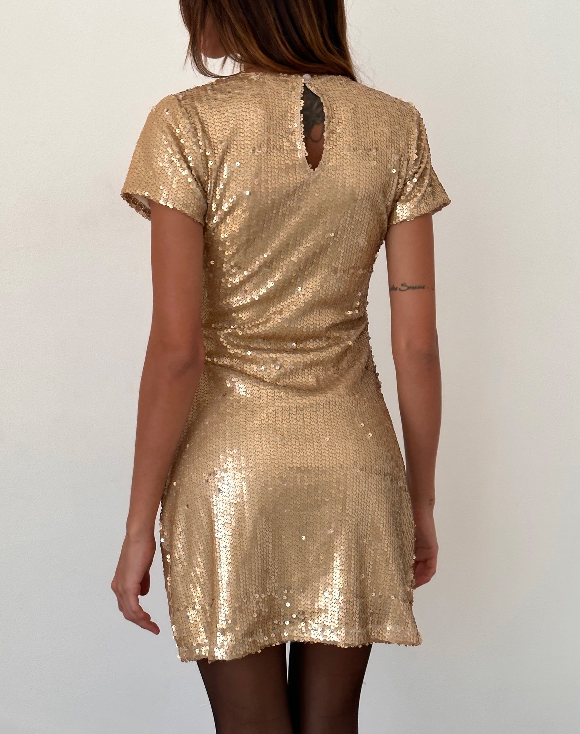 Image of Blythe Minikleid in Gold Pailletten