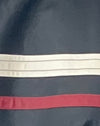  PU Schwarz mit elfenbeinfarbenen und roten Streifen