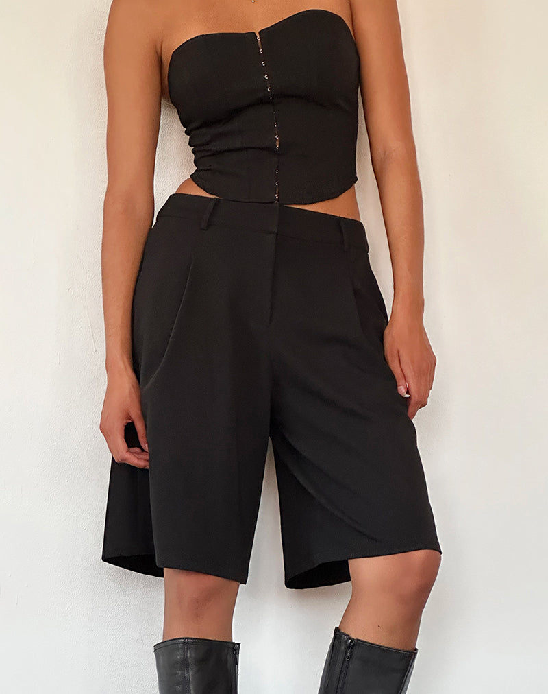 Ayna Longline Shorts in Tailoring Schwarz